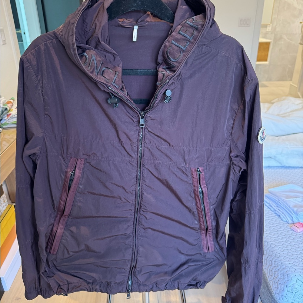 Moncler burgundy windbreaker